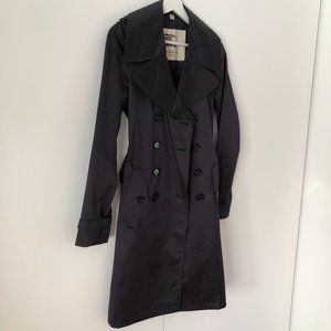 Burberry Double-breasted Mid Length Belted Trench Coat in Navy